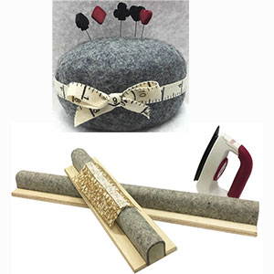 Wooly Felted Wonders Pincushion and Seam Pressing Bar & Clapper